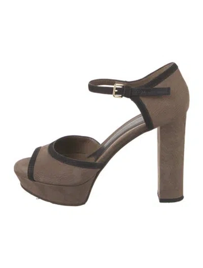 Pre-owned Marni Suede Striped D'orsay Pumps In Neutral