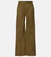 Marni Suede Wide-leg Pants In Green