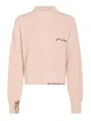 Marni Pink Virgin Wool Sweater In Beige