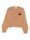 Marni Cashmere Knit Sweater With V-neckline In Brown