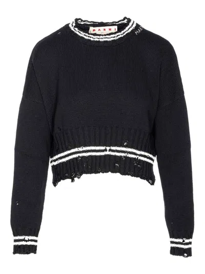 MARNI BLACK ROUNDNECK SWEATER