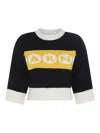 Marni Cropped Jersey With Bold Logo In Multi