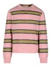 Marni Pink Striped Mohair Sweater