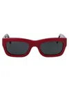 Marni Logo Acetate Rectangle Sunglasses In Falls Bordeaux