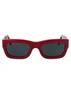 Marni Logo Acetate Rectangle Sunglasses In Falls Bordeaux