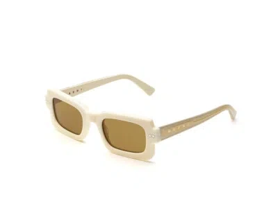 Pre-owned Marni Sunglasses Lake Vostok Panna Sin White Brown Unisex