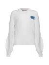 Marni Off-white Dishevelled Cotton Cropped Cardigan In Alabaster