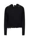 Marni Black Cotton Crop Sweater In Black