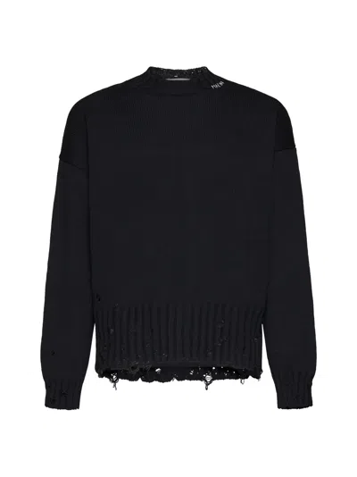 Marni Logo Cotton Sweater In Black