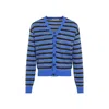 Marni Striped Wool And Mohair Cardigan In Blue