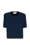 Marni Cozy Women's Sweater With Stylish Contrast Back In Blue