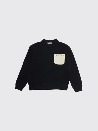Marni Kids'  Cotton Crew-neck Pullover In Black
