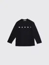 Marni Kids Long Sleeve Crew Neck T-shirt In Black