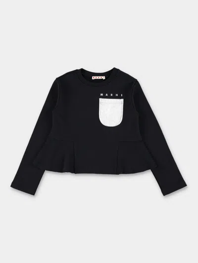 Marni Kid - Contrast Pocket Sweatshirt In Schwarz