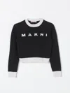 Marni Trimmed Intarsia Jumper In Schwarz