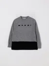 Marni Wool Blend Pullover With Elbow Patches In Gray