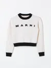 Marni Logo-intarsia Crew-neck Jumper In Natural