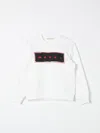 Marni White Sweatshirt With Logo Print In Cotton Boy In Natural