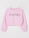 Marni Felpa Girocollo Con Holiday Logo In Pink