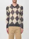 Marni Mens Endive Argyle-pattern V-neck Wool-blend Jumper In Grün