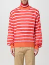 Marni Orange Striped Sweater In Grau
