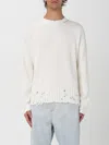 Marni Distressed Crewneck Knitted Jumper In White