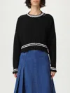 Marni Roundneck Crewneck Crop Distressed Ribbed Contrast In Black
