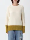 Marni Relaxed Fit Roundneck Knit Sweater With Ribbed Texture In Neutral