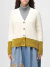 Marni Long Sleeve V-neck Knitted Cardigan In White