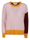 Marni Pink Colour-block Cashmere Jumper In Multicolor