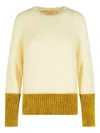 Marni Relaxed Fit Roundneck Knit Sweater With Ribbed Texture In Multi