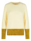 Marni Relaxed Fit Roundneck Knit Sweater With Ribbed Texture In Sand