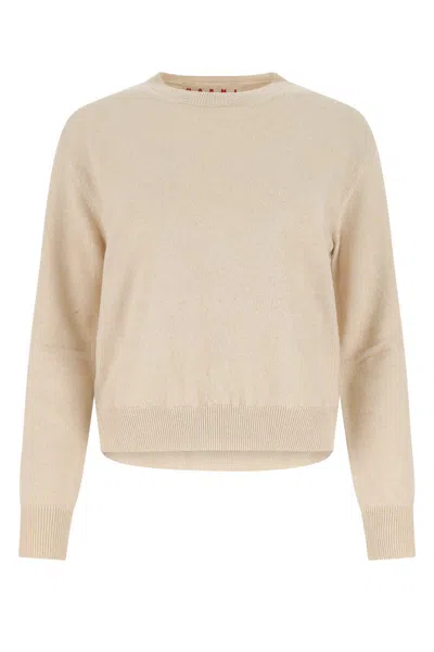 Marni Cashmere Long-sleeve Jumper In Beige