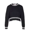 Marni Roundneck Crewneck Crop Distressed Ribbed Contrast In Black