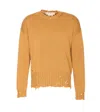 Marni Distressed Long Sleeve Ruffled Neckline Sweater