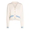 Marni Mending Logo Distressed Boxy Cotton Cardigan In Multi