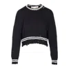 Marni Roundneck Crewneck Crop Distressed Ribbed Contrast In Black