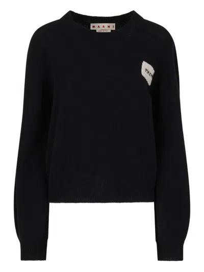 MARNI MARNI BLACK CASHMERE CREWNECK SWEATER