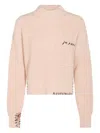 Marni Ribbed Knit Crewneck Dropped Shoulders In Neutral
