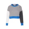 Marni Cropped Color-block Sweater With Round Neckline In Gray
