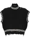 Marni Cropped Cotton Vest With Contemporary Design In Black