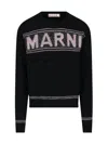 Marni Intarsia Wool Sweater In Black