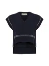 Marni Woman Sweater Midnight Blue Size 4 Virgin Wool In Light Navy