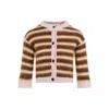 Marni Cropped Cardigan With Playful Stripe Pattern In Multicolor