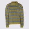 Marni Mens Acid Fuzzy Wuzzy Striped Wool-blend Jumper In Green