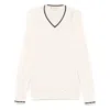 Marni Cable Knit V-neck Sweater In White