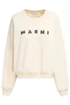 Marni Ivory Sweatshirt With Textured Lettering