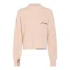 Marni Ribbed Knit Crewneck Dropped Shoulders In Pink