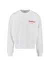 Marni Cropped White Sweater With Bold Chest Patch In White