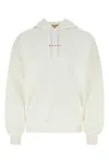 Marni Logo-print Cotton Hoodie In White